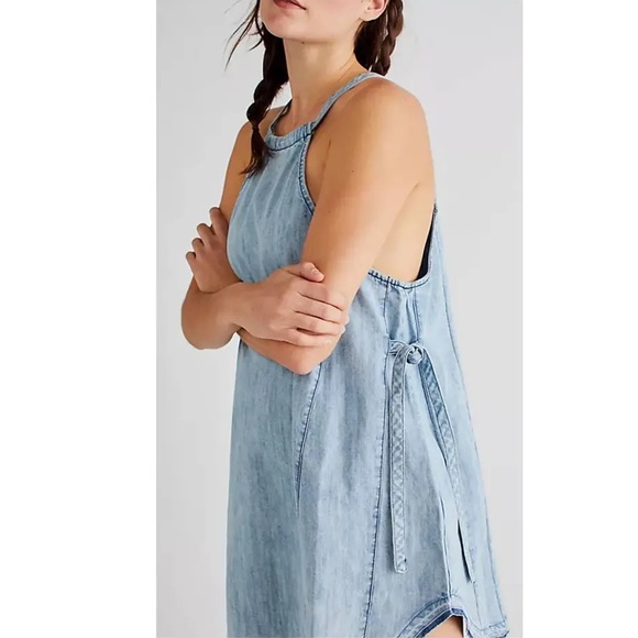 (A8) NEW Free People Isabella Denim Tunic dress $128, Size Small, Blue, NWOT - Picture 2 of 12